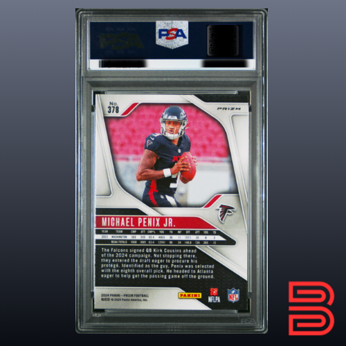 Michael Penix JR. 2024 Panini Prizm Lazer #378 PSA 9