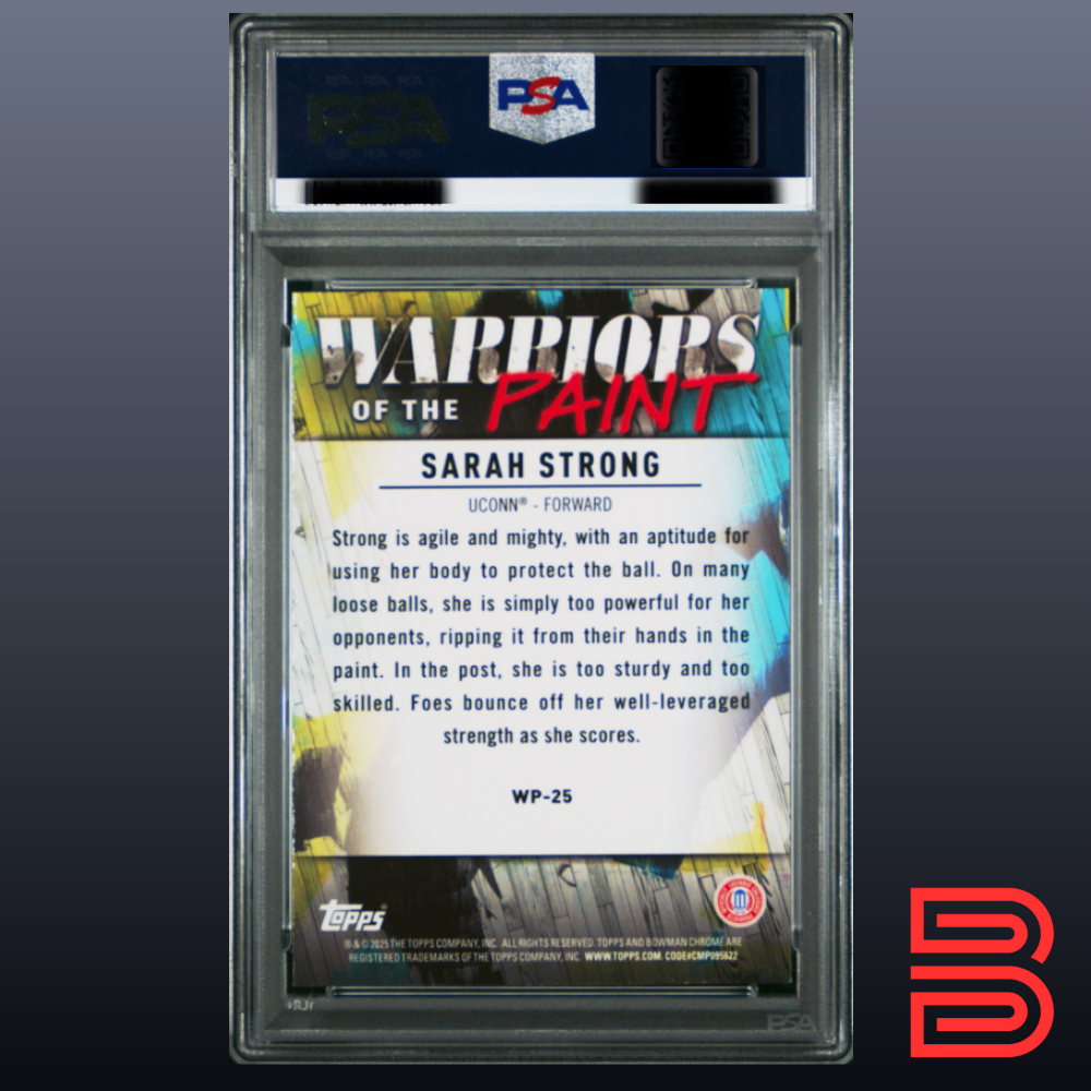 Sarah Strong 2024 Bowman Chrome U Warriors Of The Paint Blue Ref #WP25 PSA 9