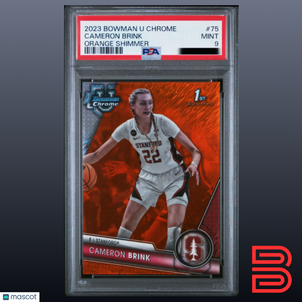 Cameron Brink 2023 Bowman University Chrome Orange Shimmer #75 /25 PSA 9