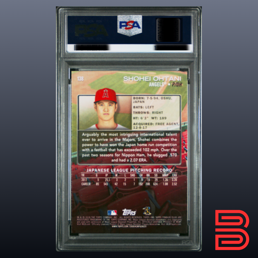 Shohei Ohtani 2018 Stadium Club #138 PSA 9