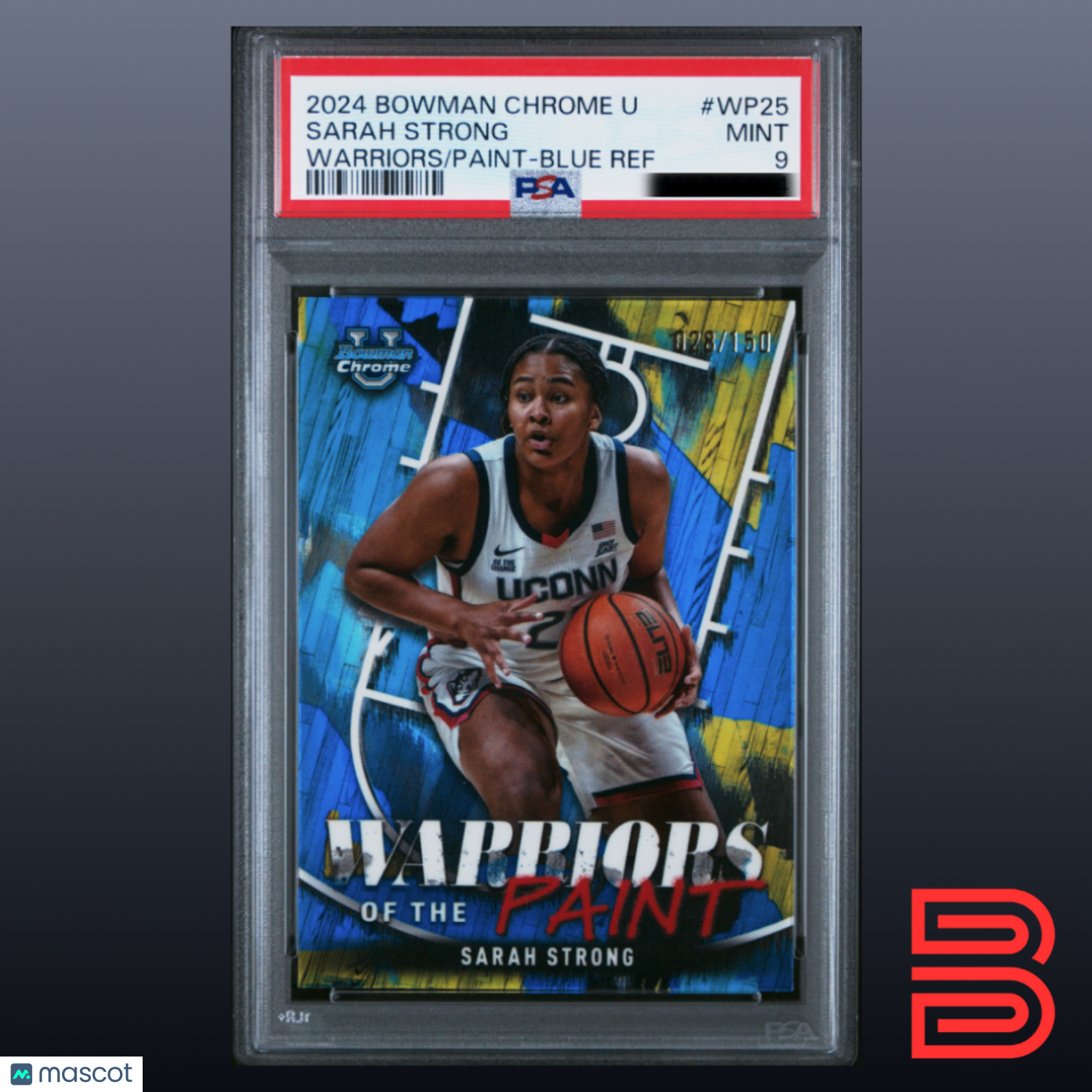 Sarah Strong 2024 Bowman Chrome U Warriors Of The Paint Blue Ref #WP25 PSA 9
